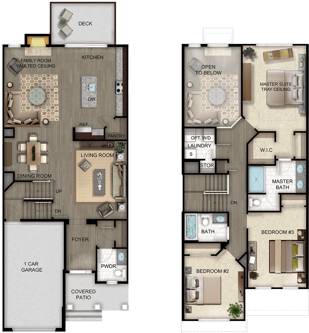 Woodhaven Maple Floor Plan 3 Bedroom | 2.5 Bath | 2,021 dq ft